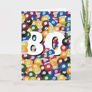 80. Geburtstag Billiard Balls Karte