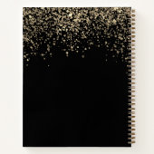 80. Geburtstag Black Gold Glitzer Guestbook Notizblock (Rückseite)