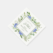 80. Geburtstag Blaue Hortensien Serviette (Ecke)