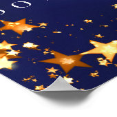 80. Geburtstag blauen goldenen Sternen Foto willko Poster (Ecke)