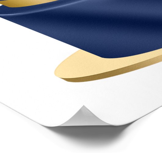 80. Geburtstag Blue Balloon Cake Poster (Ecke)