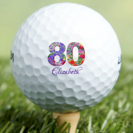80. Geburtstag blumenfarben 80 Jahre Name Golfball