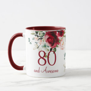80. Geburtstag Blumengeschenktasse Tasse
