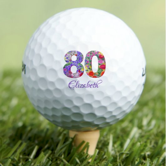 80. Geburtstag Blumengolfbälle Golfball