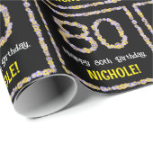 80. Geburtstag: Blumennummer, Individuelle Name, B Geschenkpapier (Rolleneckpunkt)