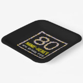 80. Geburtstag: Blumennummer, Individuelle Name, B Pappteller (Gewinkelt)