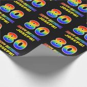 80. Geburtstag: Bold, Fun, Simple, Rainbow 80 Geschenkpapier (Ecke)
