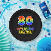 80. Geburtstag: Bold, Fun, Simple, Rainbow 80 Pappteller (Party)
