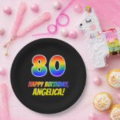 80. Geburtstag: Bold, Fun, Simple, Rainbow 80 Pappteller (Party)
