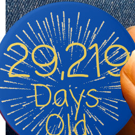 80. Geburtstag Button Abzeichen 80 Jahre alt 80 Ja