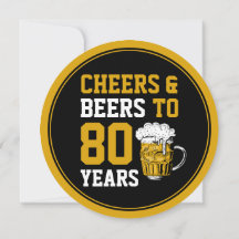 80. Geburtstag Cheers and Biers bis 80 Jahre Moder