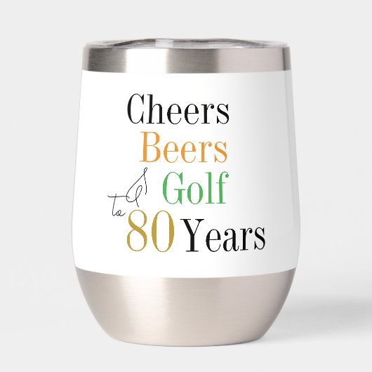 80. Geburtstag Cheers Beers Golf Minimal (Rückseite)