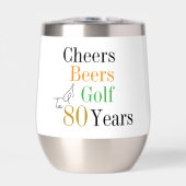 80. Geburtstag Cheers Beers Golf Minimal (Vorderseite)