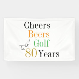 80. Geburtstag Cheers Beers Golf Minimal Party Banner