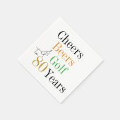 80. Geburtstag Cheers Beers Golf Minimal Party Serviette (Ecke)
