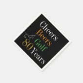 80. Geburtstag Cheers Beers Golf Party Serviette (Ecke)