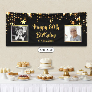 80. Geburtstag Dann & Jetzt Fotos Personalisiert Banner