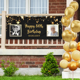 80. Geburtstag Dann & Jetzt Fotos Personalisiert Banner