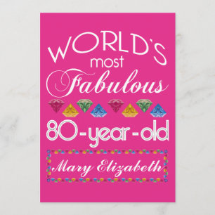 80. Geburtstag das meiste fabelhafte bunte Einladung