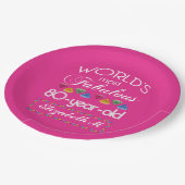 80. Geburtstag das meiste fabelhafte bunte Pappteller (Schrägansicht)