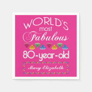 80. Geburtstag das meiste fabelhafte bunte Serviette