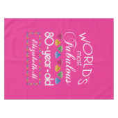 80. Geburtstag das meiste fabelhafte bunte Tischdecke (Vorderseite (Horizontal))