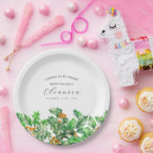 80. Geburtstag Dezember Geburtstag Blume Holly Cus Pappteller (Party)