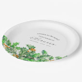 80. Geburtstag Dezember Geburtstag Blume Holly Cus Pappteller (Schrägansicht)