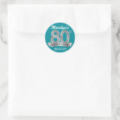 80. Geburtstag Diamond Stickers (Tasche)