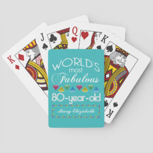 80. Geburtstag Die prächtigste farbenfrohe Gem Tür Spielkarten