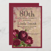 80. Geburtstag Einladung (Vorne/Hinten)