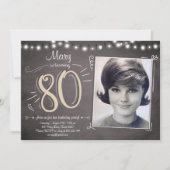 80 Geburtstag Einladung achtzig Rustikal siebzig (Vorderseite)