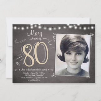 80 Geburtstag Einladung achtzig Rustikal siebzig