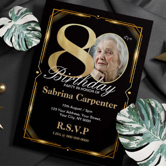 80. Geburtstag Einladung mit Foto