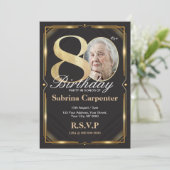 80. Geburtstag Einladung mit Foto (Stehend Vorderseite)