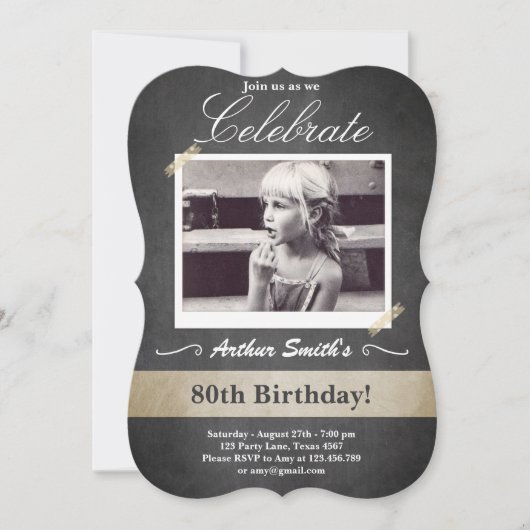 80. Geburtstag Einladung Vintag 80 Geburtstag (Vorderseite)