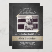 80. Geburtstag Einladung Vintagen achtzig Geburtst (Vorne/Hinten)