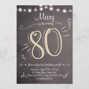 80. Geburtstag Einladung Vintagen achtzig Geburtst