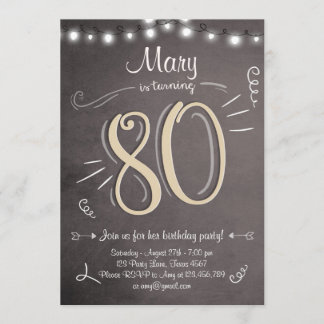80. Geburtstag Einladung Vintagen achtzig Geburtst