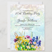 80. Geburtstag Einladung wilde Blume (Vorderseite)