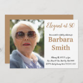 80. Geburtstag Elegant bei 80 Personalize Foto Einladung (Vorne/Hinten)
