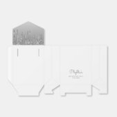 80. Geburtstag Elegant Silver Glitzer Tropfen Scri Geschenkschachtel (Ungefaltet)