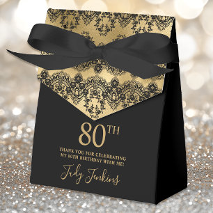 80. Geburtstag Elegante Goldspitze Dankeschön Geschenkschachtel