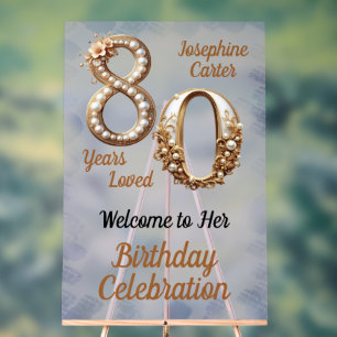 80. Geburtstag Elegantes Party Acrylschild