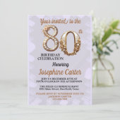 80. Geburtstag Elegantes Party Einladung (Stehend Vorderseite)