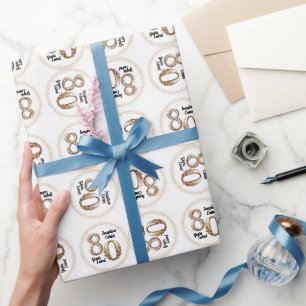 80. Geburtstag Elegantes Party Geschenkpapier