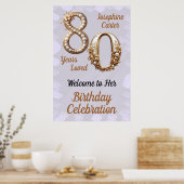 80. Geburtstag Elegantes Party Poster (Küche)