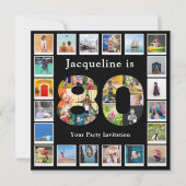 80. Geburtstag Entwerfen Sie Ihre eigene FotoColla Einladung (Vorderseite)