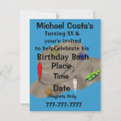 80. Geburtstag Fangeinladungen für MÄNNER Einladung (Rückseite)