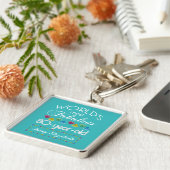 80. Geburtstag Fantastisch farbiges Gem Türkis Schlüsselanhänger (Seite)